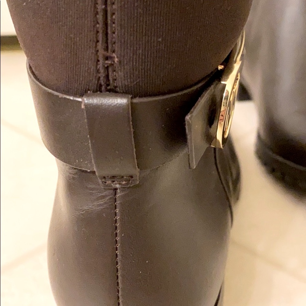 New MICHAEL Kors Leather & Stretch Tall Boots 7.5 - Picture 14 of 15